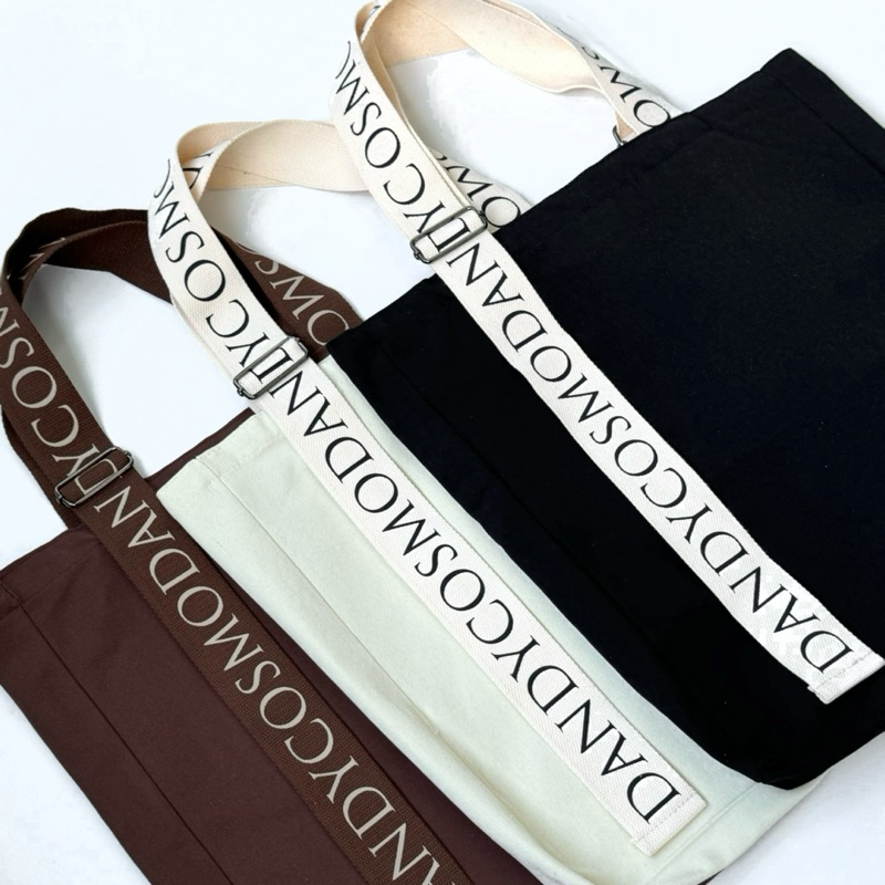DANDY COSMO | [3สี] กระเป๋าผ้าแคนวาส Canvas Adjustable Handle Bag กระเป๋าสะพายข้าง