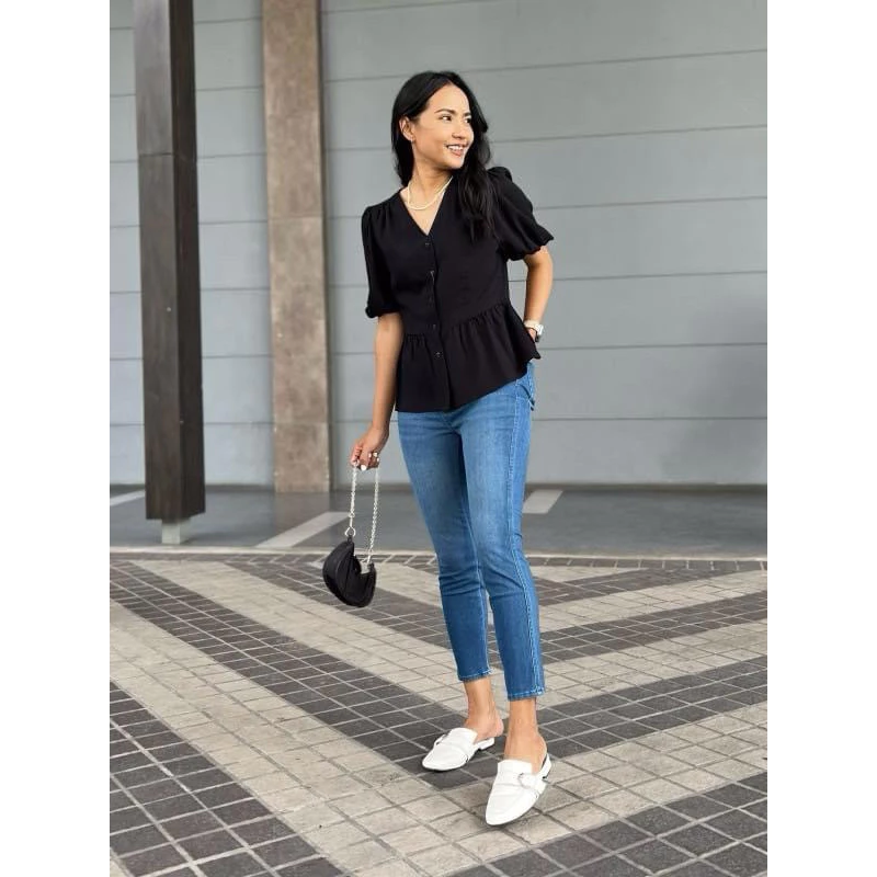 UNIQLO Rayon Lawn V-Neck Short Sleeve Blouse A3601 thumbnail 5