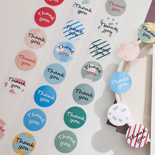 ( LY ) สติกเกอร์ THANK YOU โทนสีหวาน มี 2 ขนาด