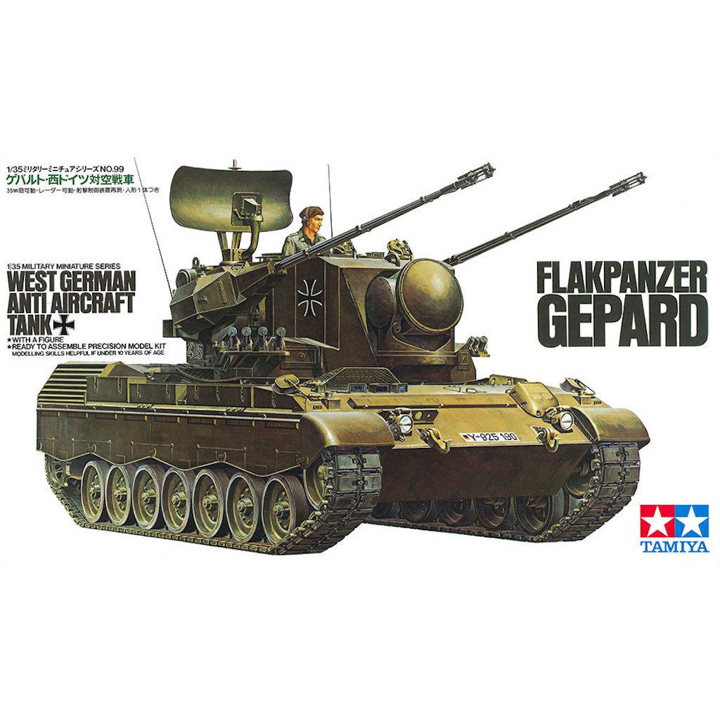 🏆 TAMIYA 35099 ชุดประกอบจำลองมาตราส่วน 1:35 WEST GERMAN ANTI AIRCRAFT FLAKPANZER GEPARD ต้องไปสร้างแ