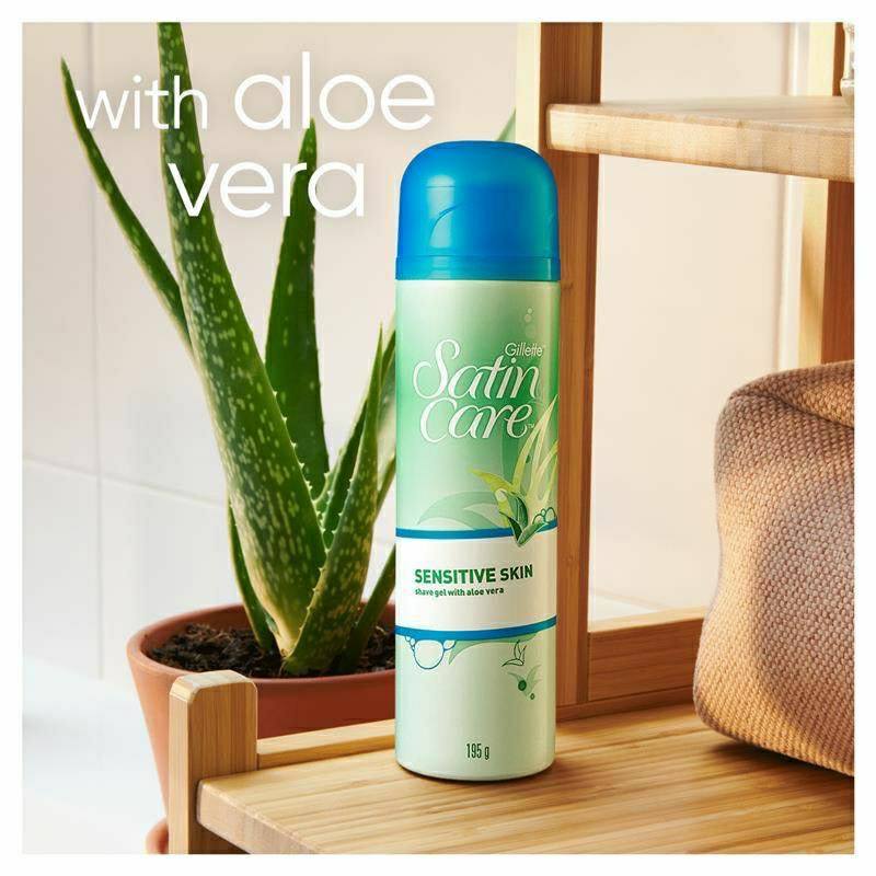 Gillette Venus Satin Care Sensitive Skin Shaving Gel สำหรับผู้หญิงที่ผิวบอบบาง (ขนาด 195 กรัม)