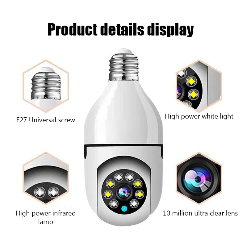 (YIIOT app)กล้องหลอดไฟ E27 ip camera cctv ไร้สาย ดูผ่านมือถือ กล้องวงจรปิด 360 องศา 2ล้านพิกเซล wifi full HDกล้องอินฟาเร