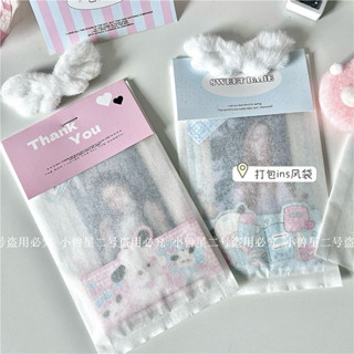 🤍🌨️พร้อมส่ง!ถุงกระดาษ ผ้าฝ้าย สีขาวบาง แพค10ชิ้น สําหรับแพคก…