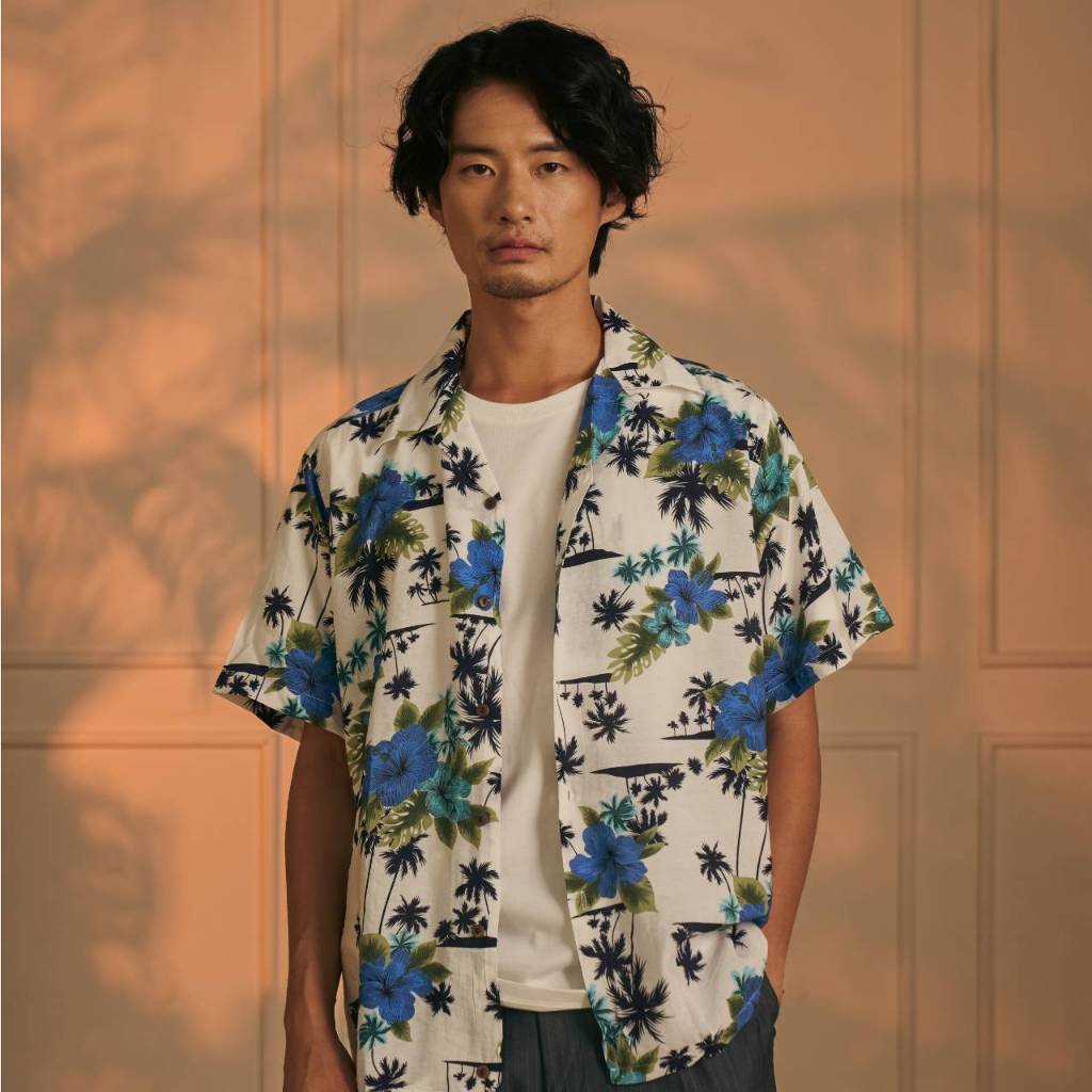 Shirtoria Hawaii เสื้อเชิ้ตผู้ชาย non Iron ลาย high tide