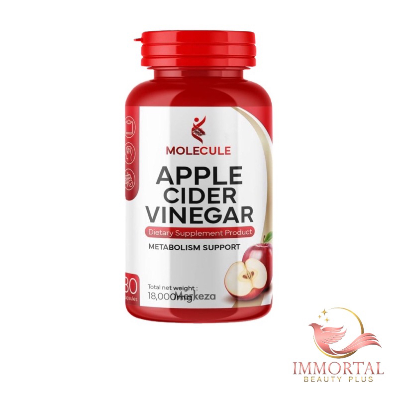 แท้ % MOLECULE APPLE CIDER VINEGAR โมเลกุล แอปเปิ้ลไซเดอร์ วีเนก้าร์ 1 กระปุก 30 แคปซูล