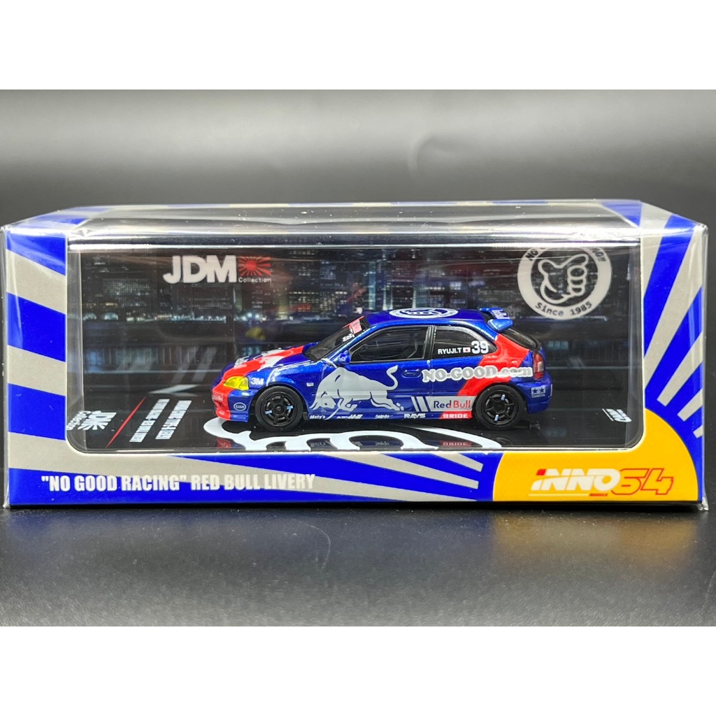 INNO64 HONDA CIVIC Type-R (EK9) "NO GOOD RACING" Red Bull Livery Blue