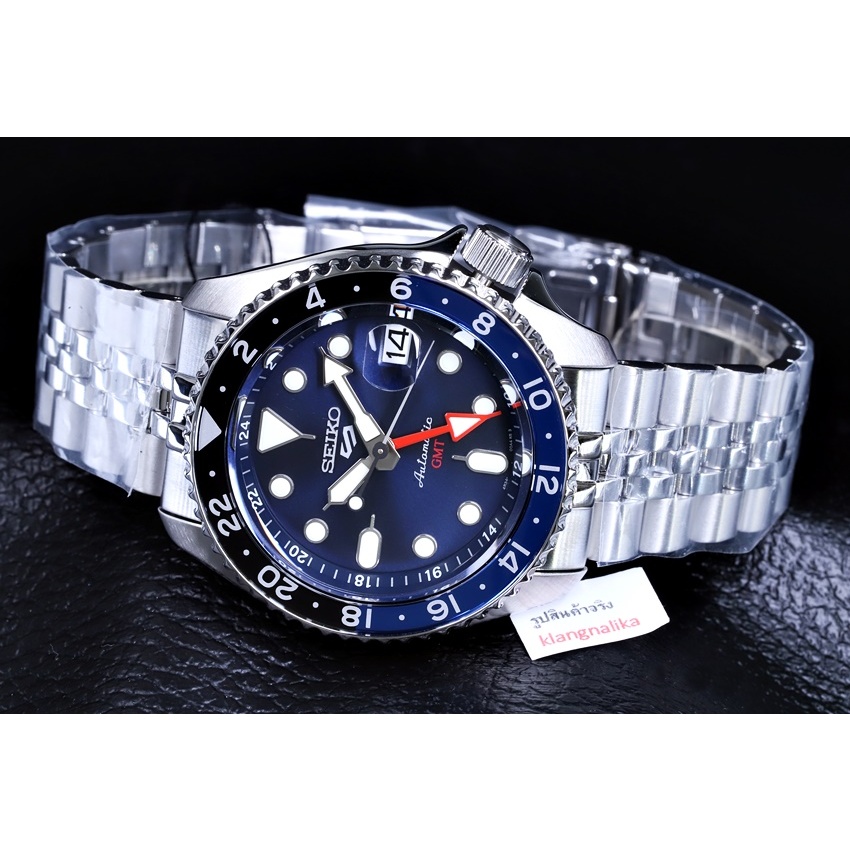 (แถมกล่องแบบพกพาและที่ตัดสาย)นาฬิกา Seiko 5 Sport GMT Automatic รุ่น SSK003K / SSK003K1
