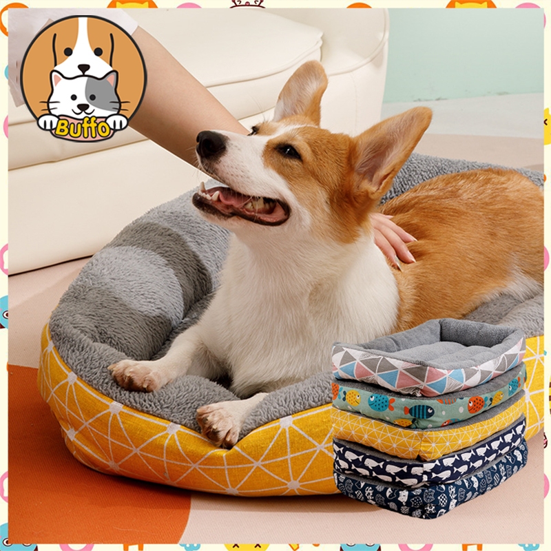 【BUFFO】ที่นอนสัตว์เลี้ยง ที่นอนแมว เตียงสุนัข S-L นุ่มสบาย ด้านล่างมีกันลื่น ผลิตภัณฑ์สำหรับสัตว์เลี้ยง เบาะนุ่ม COD
