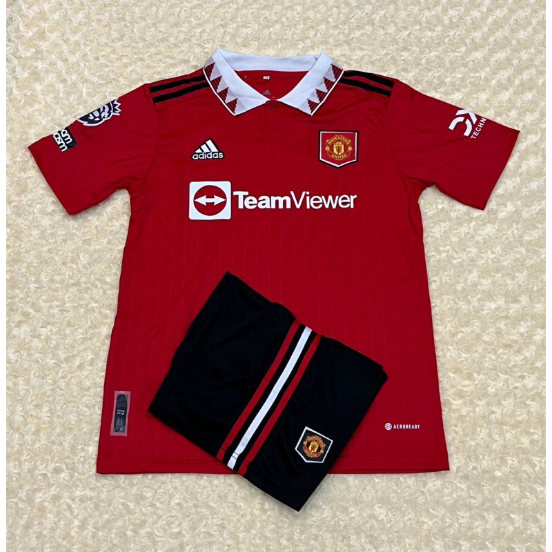 ชุดบอล แมน-Utd คอปก แขนสั้น ปี 2022/23 ชุดฟุตบอลผู้ใหญ่ พร้อมชุด เสื้อบอลและกางเกงบอล
