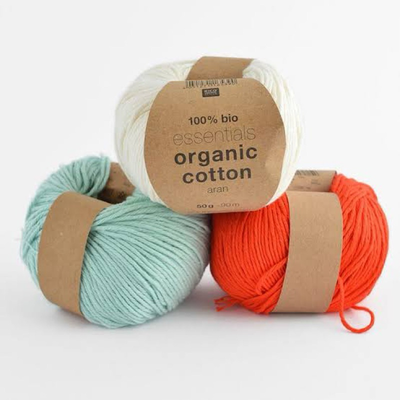 Rico - Essentials Organic Cotton Aran ไหมคอตตอนออร์แกนิก นุ่มมาก เหมาะสำหรับผิวแพ้ง่าย made in Italy