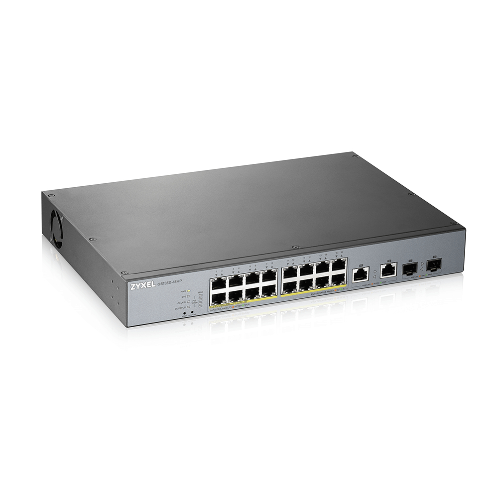 ZYXEL GS1350-18HP 16-port GbE  Smart Managed PoE Switch with GbE Uplink