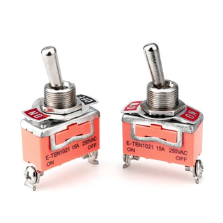 1 ชิ้น สวิทช์สลับ สีเงิน ทอง SUCN -1021 ขนาด12 มม.2-pin on-off 15A 250V สวิตช์ไฟ e-ten1021