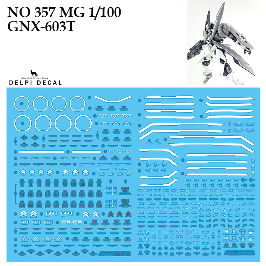 ดีคอลน้ำ [DELPI] 357 MG GNX-603T GN-X GUNDAM 1/100 [WATER DECAL]