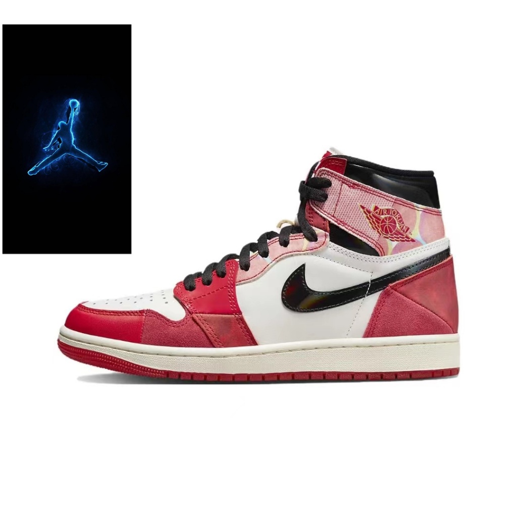 Jordan Air Jordan 1 Retro High OG Spider Man 2.0 "Next Chapter" High Top Basketball Shoe Red and Bla