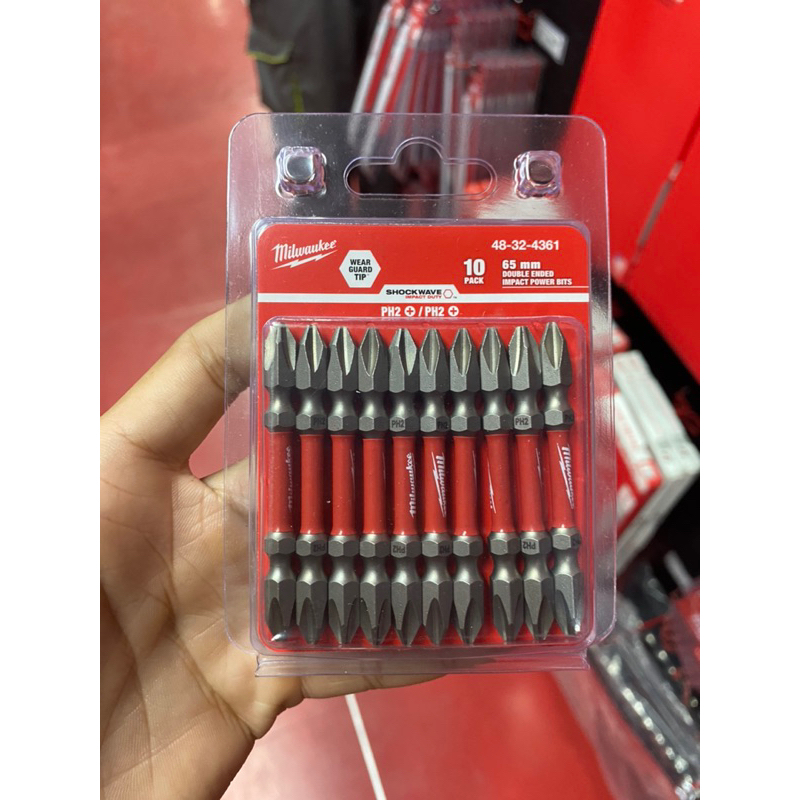 ชุดดอกไขควงลมแฉก2หัว 65มม PH2/PH2” MILWAUKEE