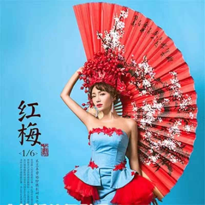 พัดจีนขนาดใหญ่ พร็อพถ่ายรูปพัดจีน