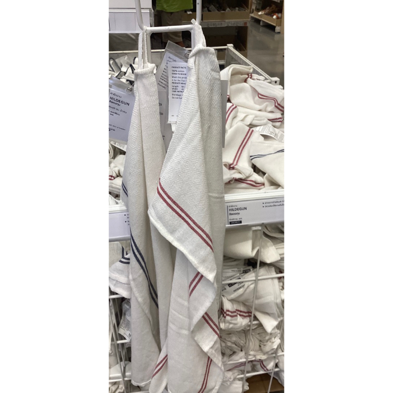 IKEAแท้ HILDEGUN ฮิลเดอกุน ผ้าเช็ดจาน,ขนาด 45x60 ซม.