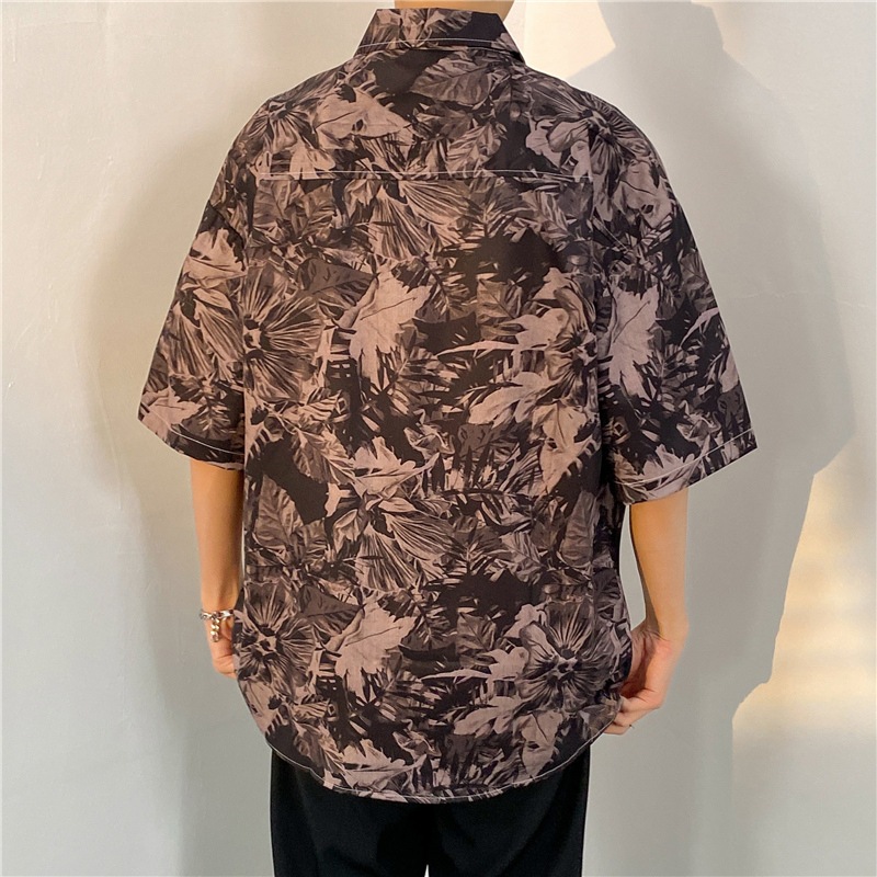 ใหม่ CTA1101 💎ส่งจากไทย💎 M-2XL เสื้อเชิ้ตผู้ชายแฟชั่นดอกไม้ ลายวินเทจฮาวายแขนสั้น ใส่เที่ยวทะเลเท่ๆ