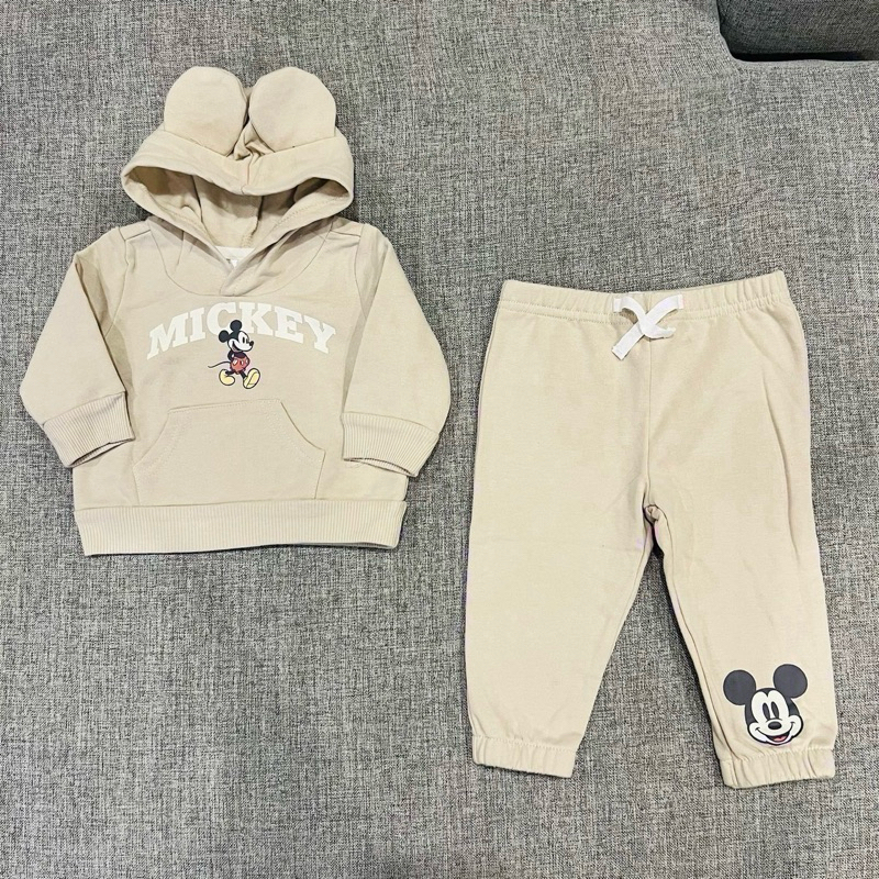 Disney baby ชุดเซตเสื้อฮูต + กางเกง *สีครีม