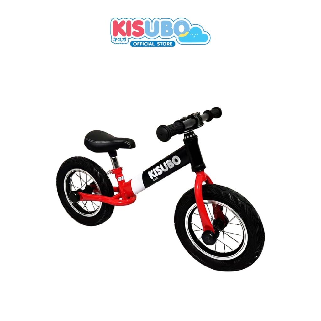 KISUBO จักรยานทรงตัว 12นิ้ว Kids Balance Bike โครงเหล็กคาร์บอน ล้ออะลูมิเนียม ปรับเบาะได้