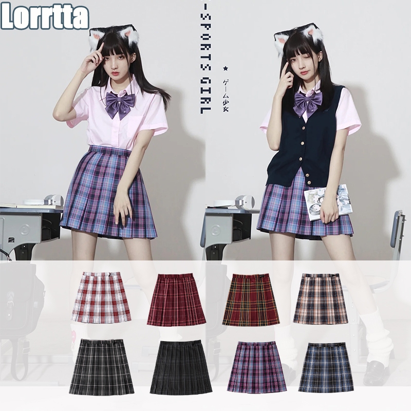 Lorrtta #พร้อมส่ง# เอวสูง กระโปรงพลี สไตล์ญี่ปุ่น JK กระโปรงลายสก๊อต ลายสก๊อตน่ารัก กระโปรงเทนนิส