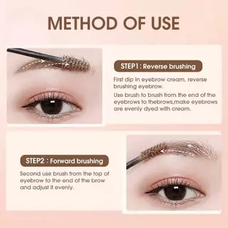AIMEILI มาสคาร่าคิ้วแบบครีม พร้อมแปรงปัดคิ้ว คิ้วสวยฟู เรียงสวย 3 มิติ ดูเป็นธรรมชาติ กันน้ำกันเหงื่อ มี 3 เบอร์ให้เลือก