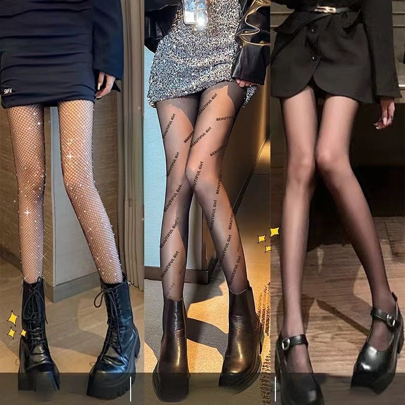 จัดส่งจากประเทศไทย  ถุงน่องเซ็กซี่ เลกกิ้งสตรี ถุงน่องตาข่าย สวมใส่สบาย