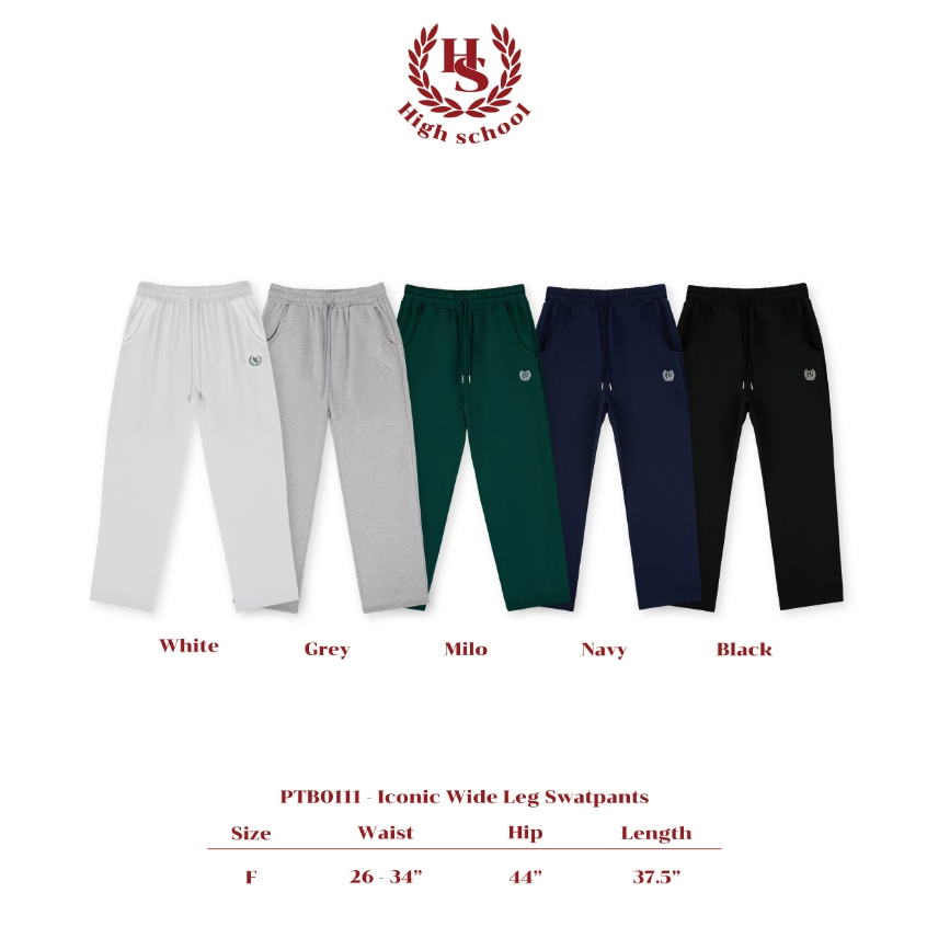 Highschool-PTB0111 กางเกงวอร์มขายาว Iconic Wide Leg Sweatpants