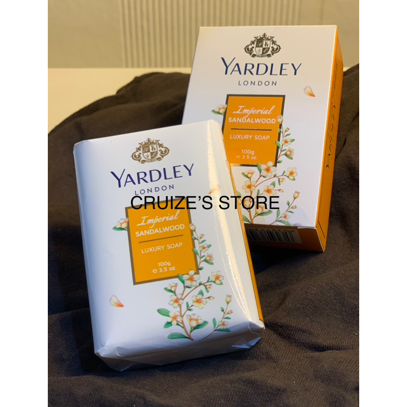 สบู่ยาร์ดเลย์แบบก้อนกลิ่นแก่นจันทน์และเปลือกไม้จันทน์ ขนาด 100 กรัม ขายแยก 1 ก้อน Yardley Sandalwood Soap, 100G