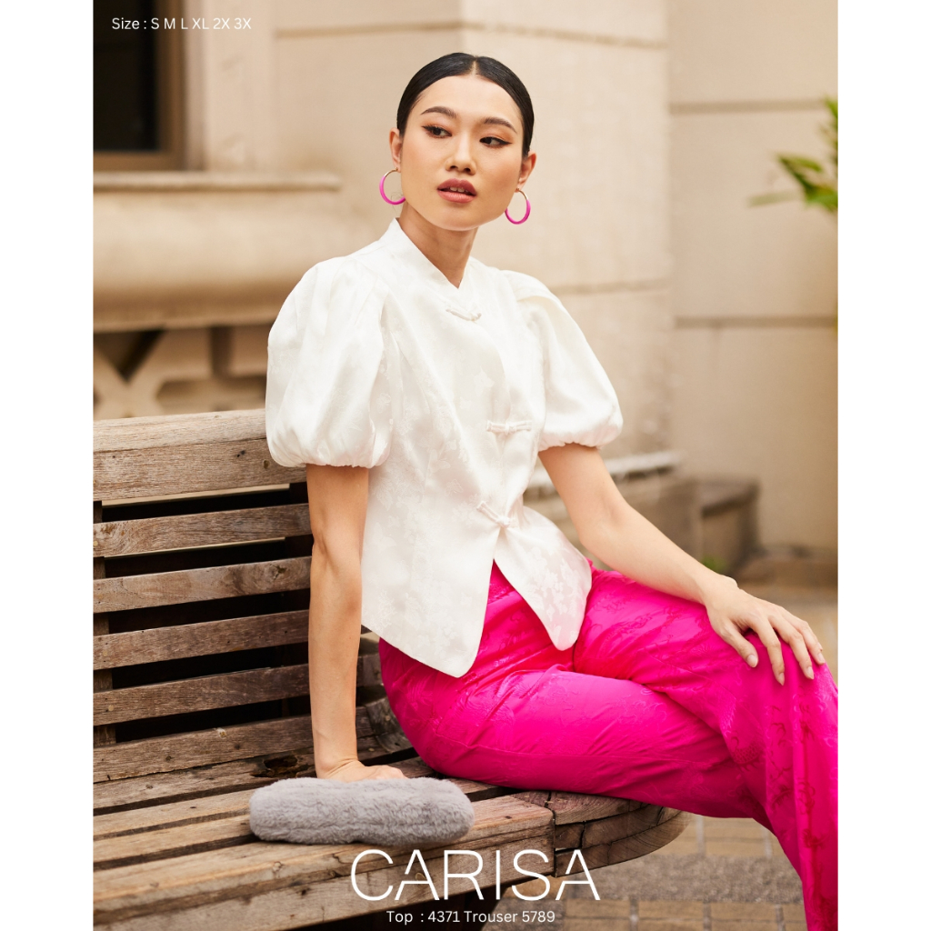 Carisa เสื้อตรุษจีนแบบใหม่ คอจีน แขนบอลลูน ดีไซน์ทันสมัย สำหรับใส่ออกงาน ผ้าไหมจีนเนื้ออย่างดี [4371] ราคา ถูกที่สุด ดีลบีเคเค แกลเลอรีภาพที่ 3
