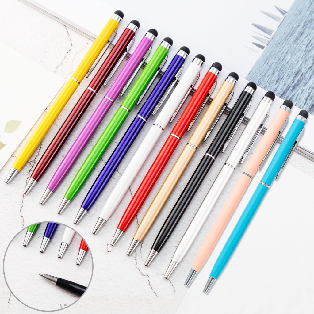 ปากกาทัสกรีน Stylus Pen 2 in 1 ใช้ได้ทุกรุ่นระบบ Android และ for ios ปากกาเขียนหน้าจอ หัวลูกลื่น 0.7mm. หมึกสีดำ ราคา ถูกที่สุด ดีลบีเคเค