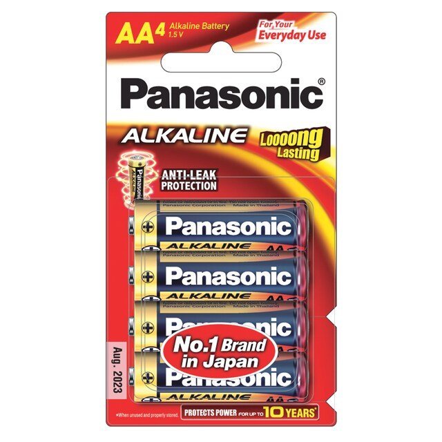 Panasonic ถ่านอัลคาไลน์ LR6T/4B AA (แพ็ค 4 ก้อน)