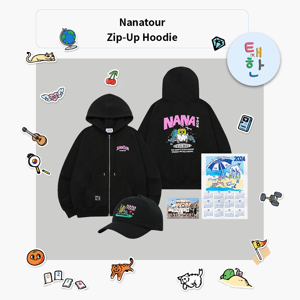 ✅พร้อมส่ง 🔴ลด 30% SHOPEE LIVE🔴 [SEVENTEEN] NANA TOUR with SEVENTEEN OFFICIAL MERCH (Zip-Up Hoodie /B