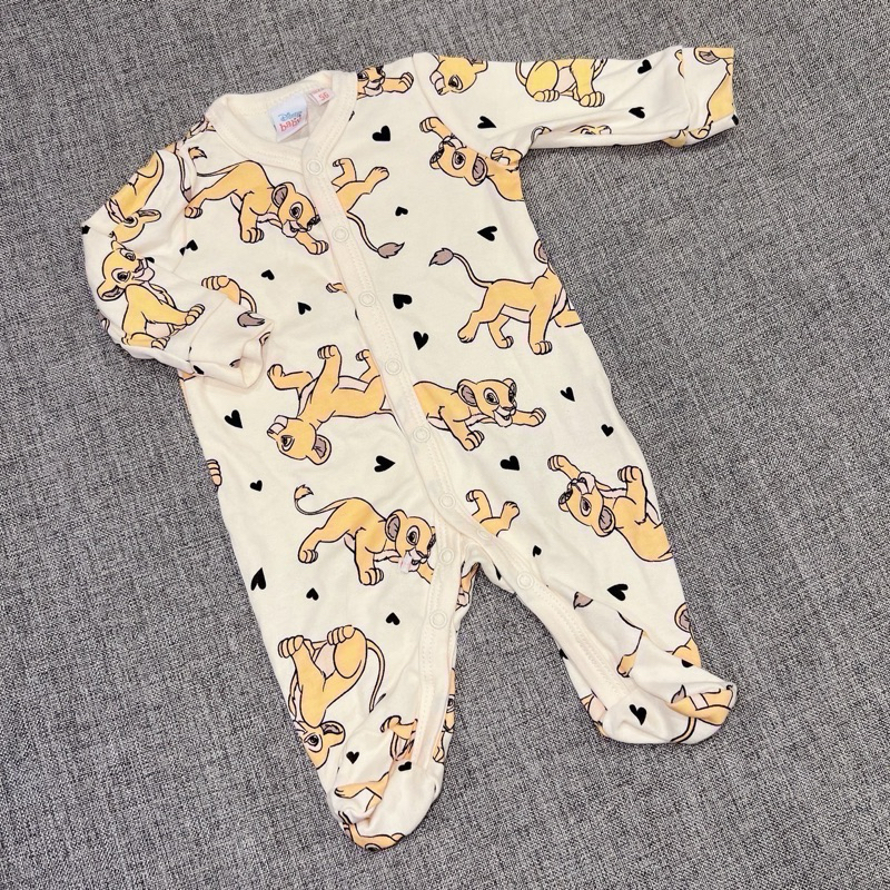 Disney baby ชุดนอนกระดุมคลุมเท้า *ซิมบร้าสีเหลือง