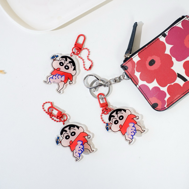 พร้อมส่ง/กรุงเทพ พวงกุญเเจชินจัง (สีแดง ภาพถ่ายจากสินค้าจริง)