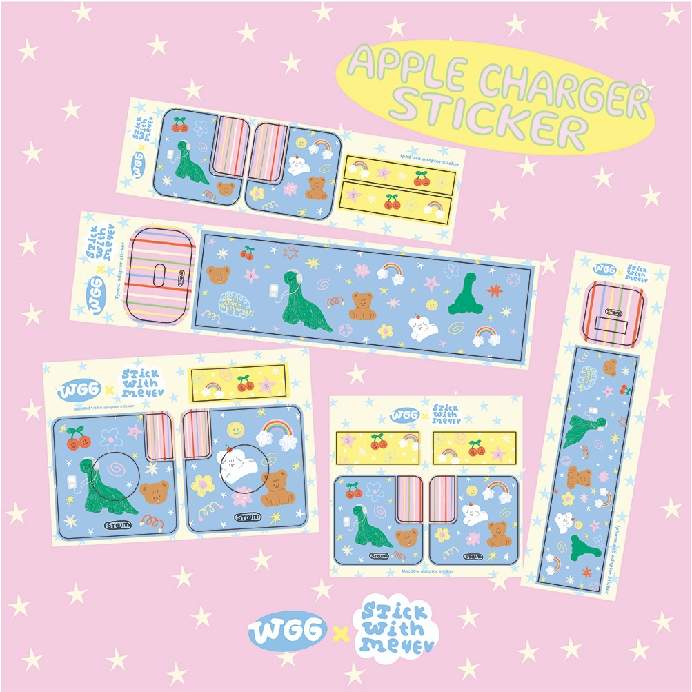 มีลายใหม่! WGG x Stickwithme4ev Charger sticker สติกเกอร์ติดหัวชาร์จลายน่ารัก