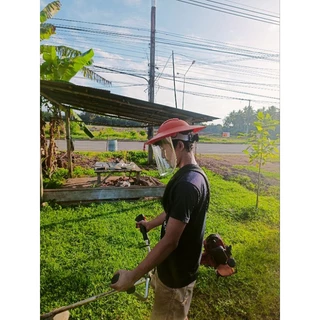 หมวกตัดหญ้าจานบินรุ่นกระจกใสระบายความร้อน,กันฝนได้ มีอะไหล่เปลี่ยนได้