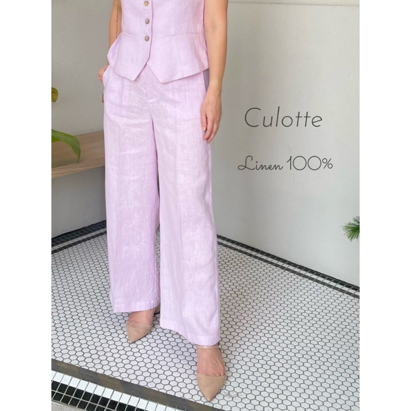 Virin_Clothing กางเกงขายาว culotte pants (1/2) มีทั้งผ้าลาย และผ้าพื้น มี 5 ไซส์ มียางยืดดานหลังขา8ส่วน ออกแบบตัดเย็บเอง