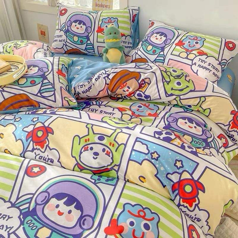 🌟สินค้าเข้าใหม่🌟 ผ้าปูที่นอน​ พร้อมผ้านวม​ ชุดเครื่องนอน​ ​ครบเซ็ต​ 6​ ชิ้น​ มีขนาด​ 3.5/5/6ฟุต