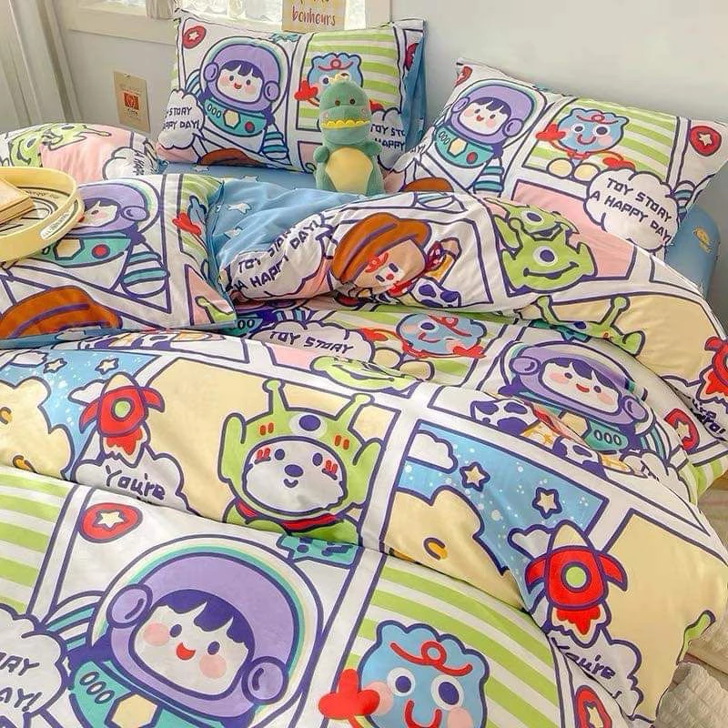 🌟สินค้าเข้าใหม่🌟 ผ้าปูที่นอน​ พร้อมผ้านวม​ ชุดเครื่องนอน​ ​ครบเซ็ต​ 6​ ชิ้น​ มีขนาด​ 3.5/5/6ฟุต