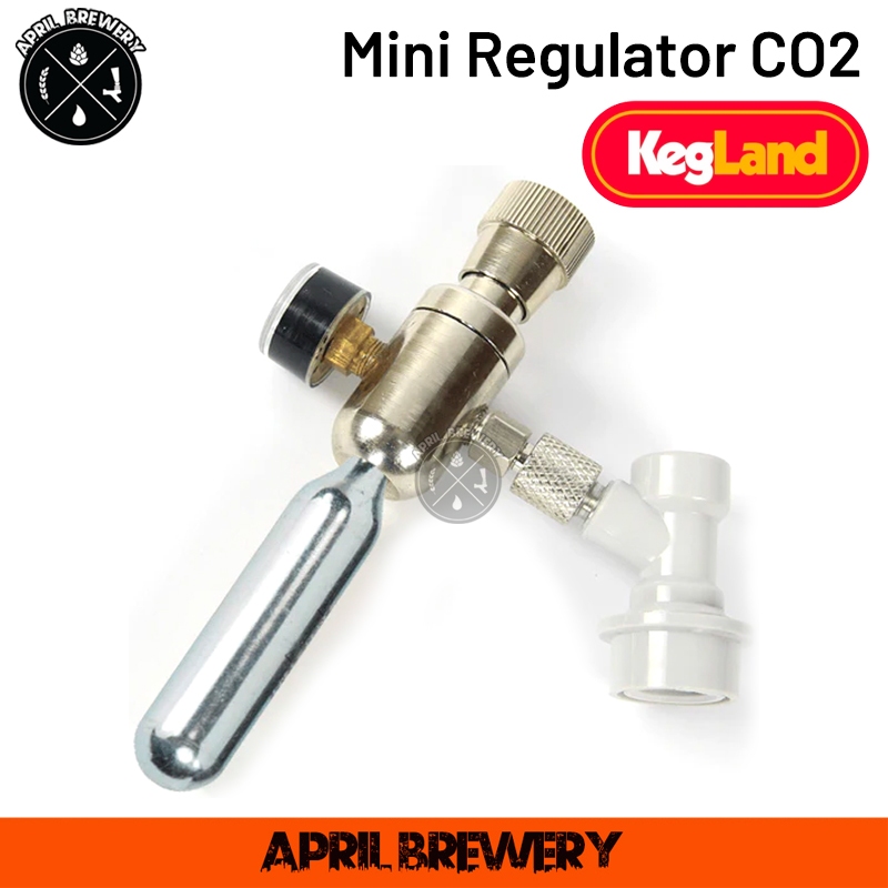 Premium Mini Regulator Charger CO2 Kegland สำหรับ ถัง Keg ควบคุมชุดชาร์จ ก๊าซ + หลอด Co2 16g + Ball Lock Disconnector