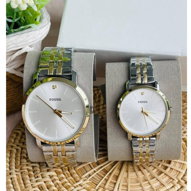 ✴️แท้ 💯% FOSSIL HIS AND HER FENMORE MIDSIZE MULTIFUNCTION STAINLESS STEEL WATCH BQ2469SET