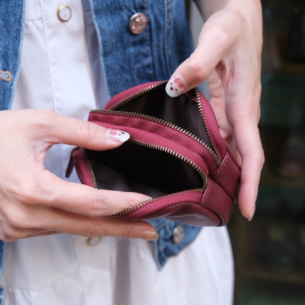 ❤️❤️กระเป๋าใบกลมๆ น่ารักสุดๆ หนังวัวแท้ รุ่น Dorayaki (Hatsukoi Leather Pouch)