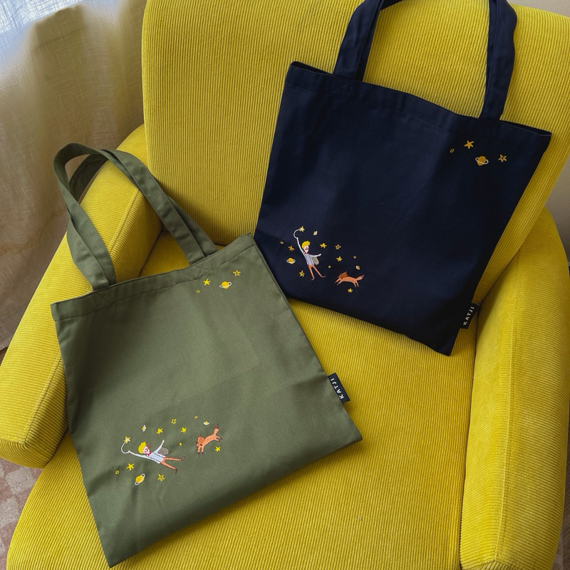 (ดูCODEที่หน้าร้านค้า) katji / พร้อมส่ง Tote bag กระเป๋าย่าม : ปักลาย