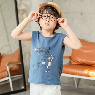Babyonline(Y292)J5-2H4 (ส่งด่วน1วัน)เสื้อกล้ามแขนกุดสำหรับเด็กลายสุดเท่ ผ้าฝ้าย นิ่ม ระบายอากาศ