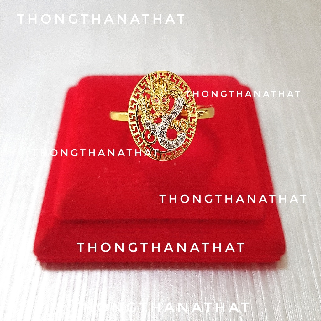 แหวนหัวมังกรทรงรี ปรับไซส์ได้ เสริมโชคลาภ ความรุ่งเรือง แหวนปรับขนาดได้ ฟรีไซซ์ มังกร แหวนหัวมังกร