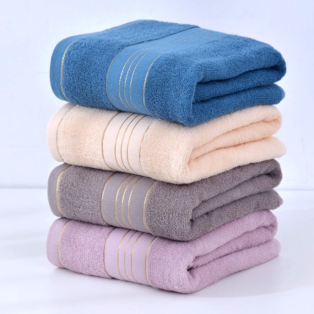 ผ้าขนหนูซับน้ำอย่างดี cotton towel 70×140 ผ้าเช็ดตัวใหญ่ towel ผ้าเช็ดตัวผ้าคอตตอน 100% มี3สีข