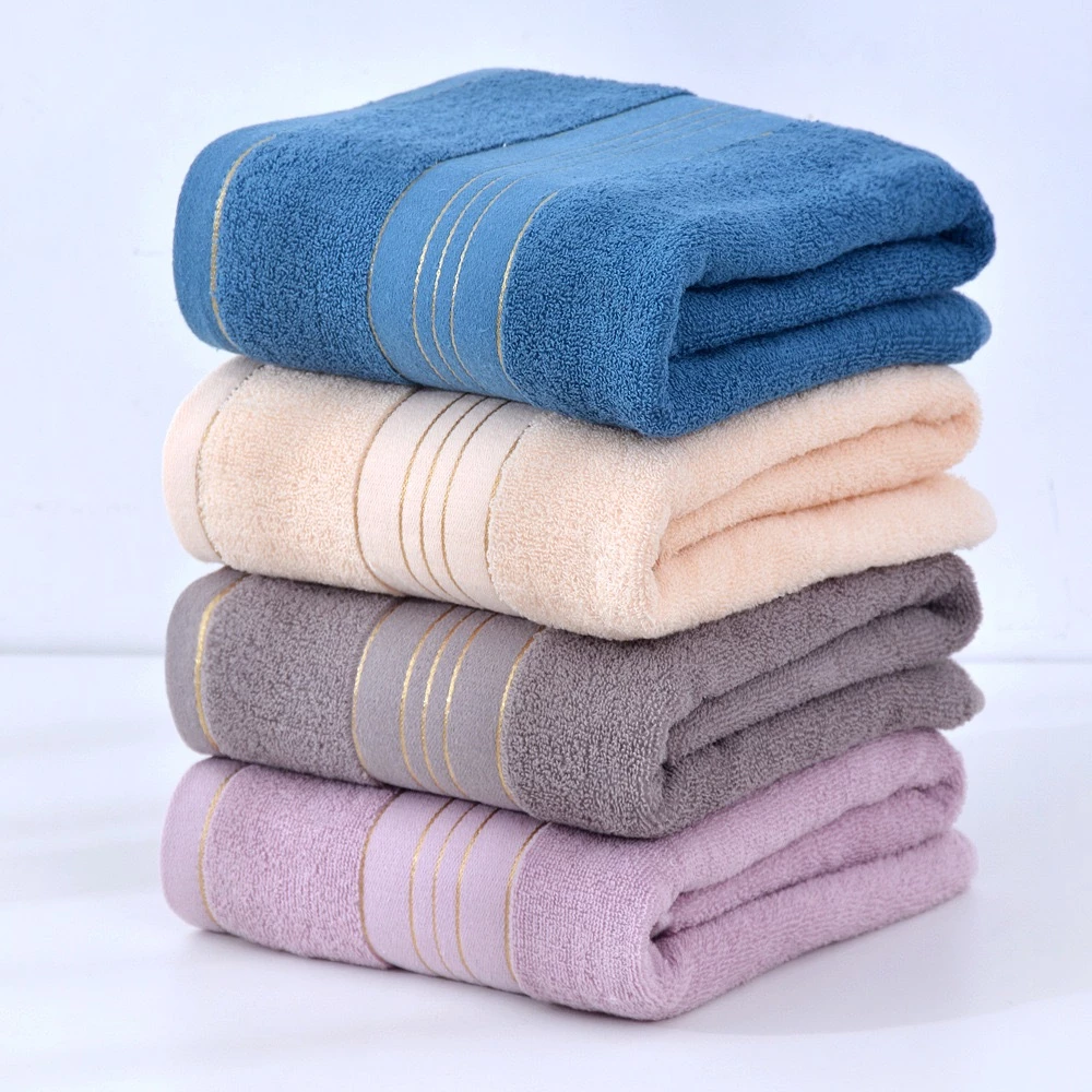 ผ้าขนหนูซับน้ำอย่างดี cotton towel 70×140 ผ้าเช็ดตัวใหญ่ towel ผ้าเช็ดตัวผ้าคอตตอน 100% มี3สีข