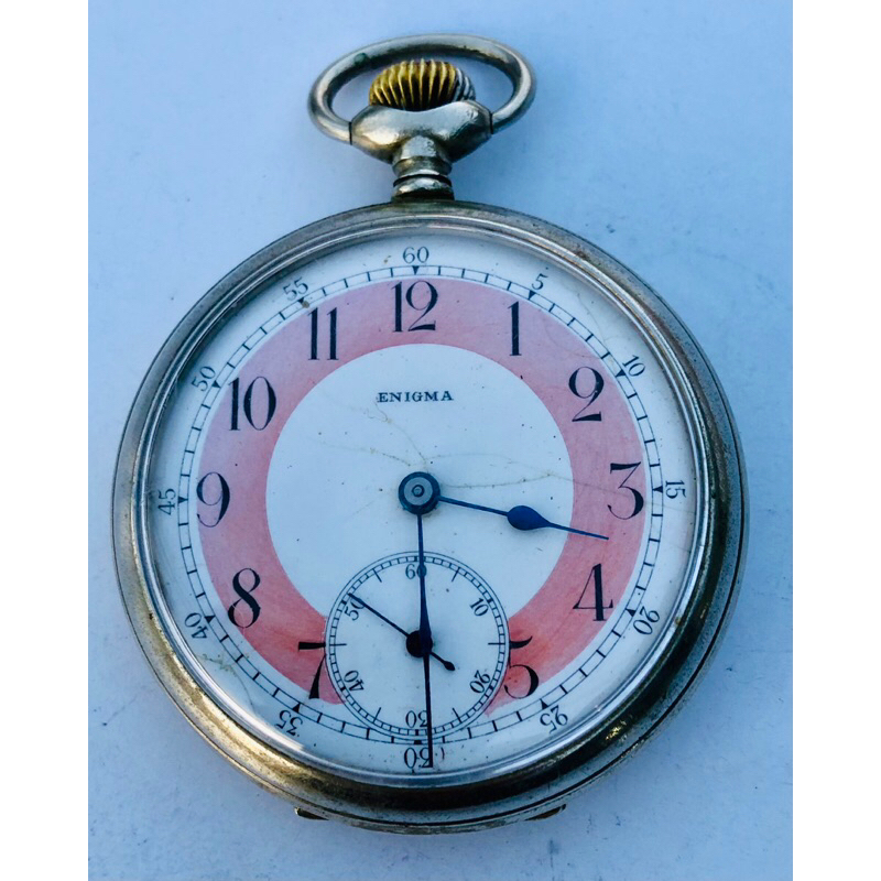 นาฬิกาพกมือสอง ENIGMA นาฬิกาเก่าโบราณ ในยุคสงครามโลกครั้งที่ 2   1 9 3 0 's หน้ากระเบื้องไขลาน