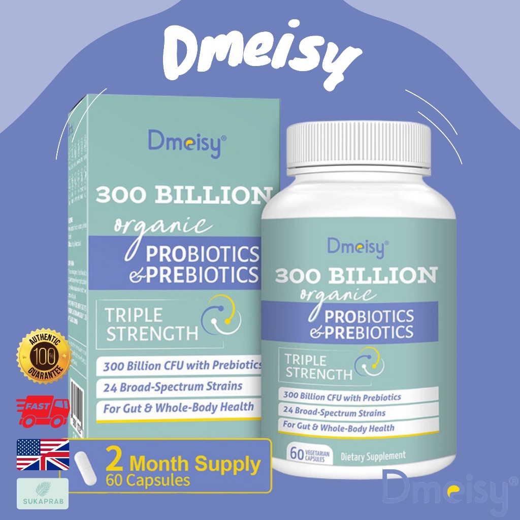 พร้อมส่ง Dmeisy 300 Billion CFU 24 Strains Probiotics with 15 Organic Herbs Prebiotics Blend Shelf